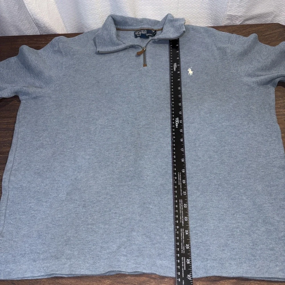 Polo Ralph Lauren Men's XL Quarter Zip Sweater Blue Cotton